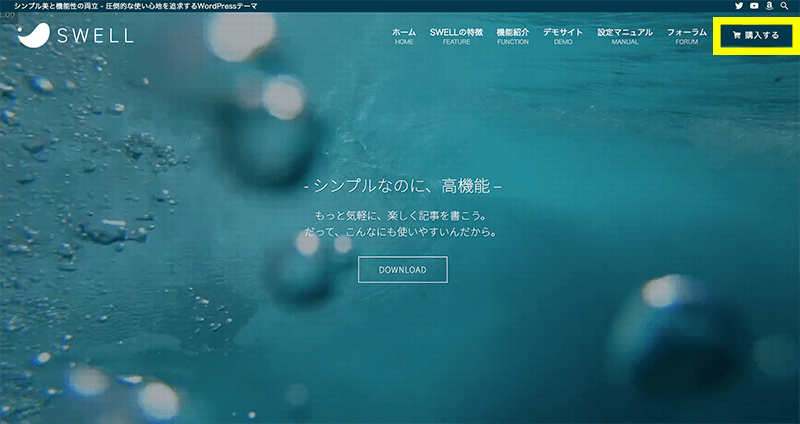 WordPressテーマ SWELL　購入・ダウンロード方法ー購入画面